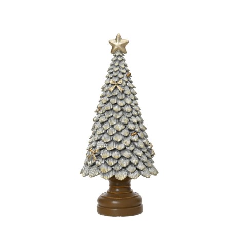 ALBERO ARGENTO RESINA CON STELLA GLITTER H.23